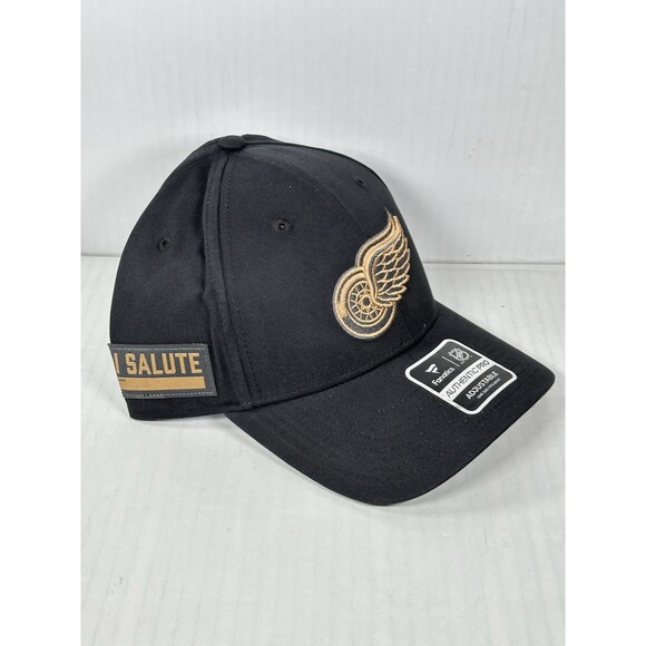 Fanatics NHL Detroit Red Wings Military Appreciation Adjustable Black Hat NWT - Picture 2 of 5
